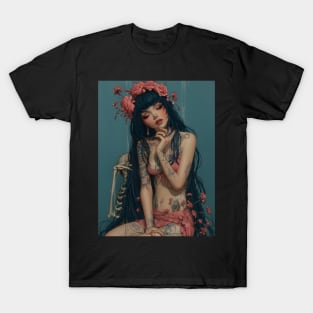 Geisha and skull 93008 T-Shirt